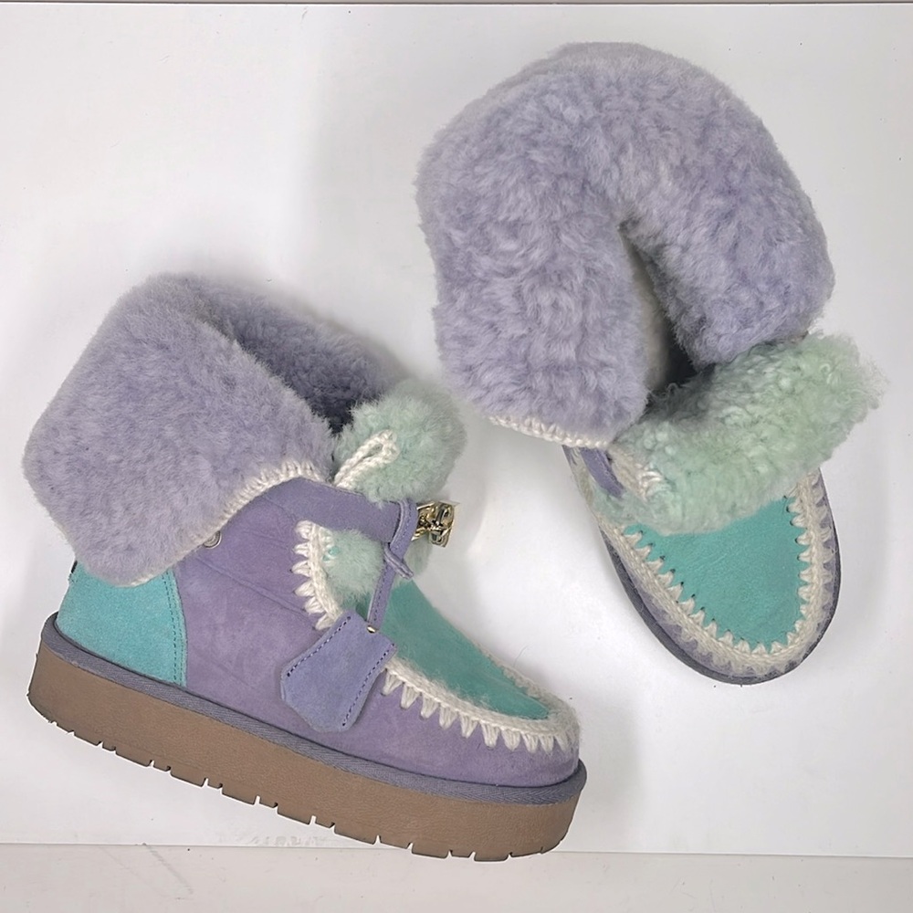 iijin Mulluk boots ankle boot brushed calf leather mix